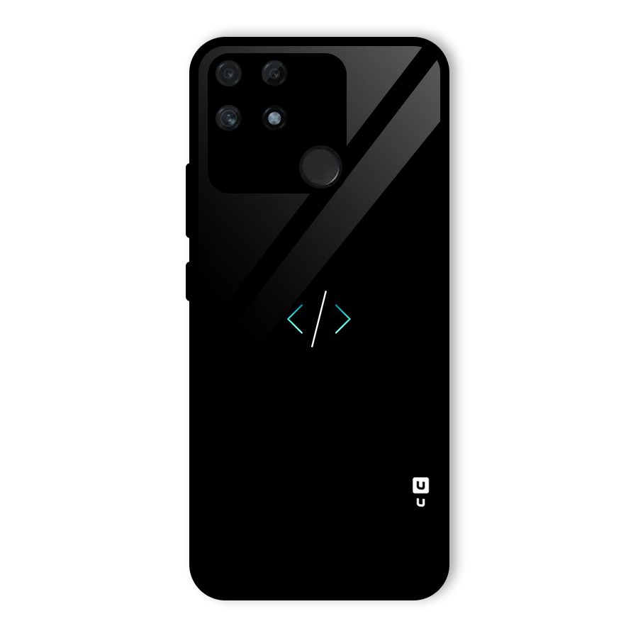 Minimal Dark Coding Glass Back Case for Realme Narzo 50A