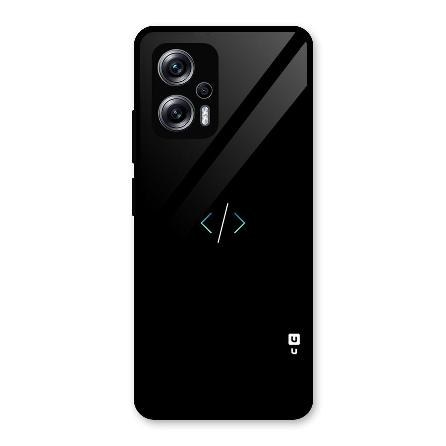 Minimal Dark Coding Glass Back Case for Redmi K50i