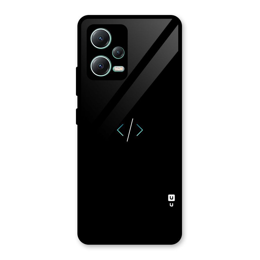 Minimal Dark Coding Glass Back Case for Redmi Note 12 5G