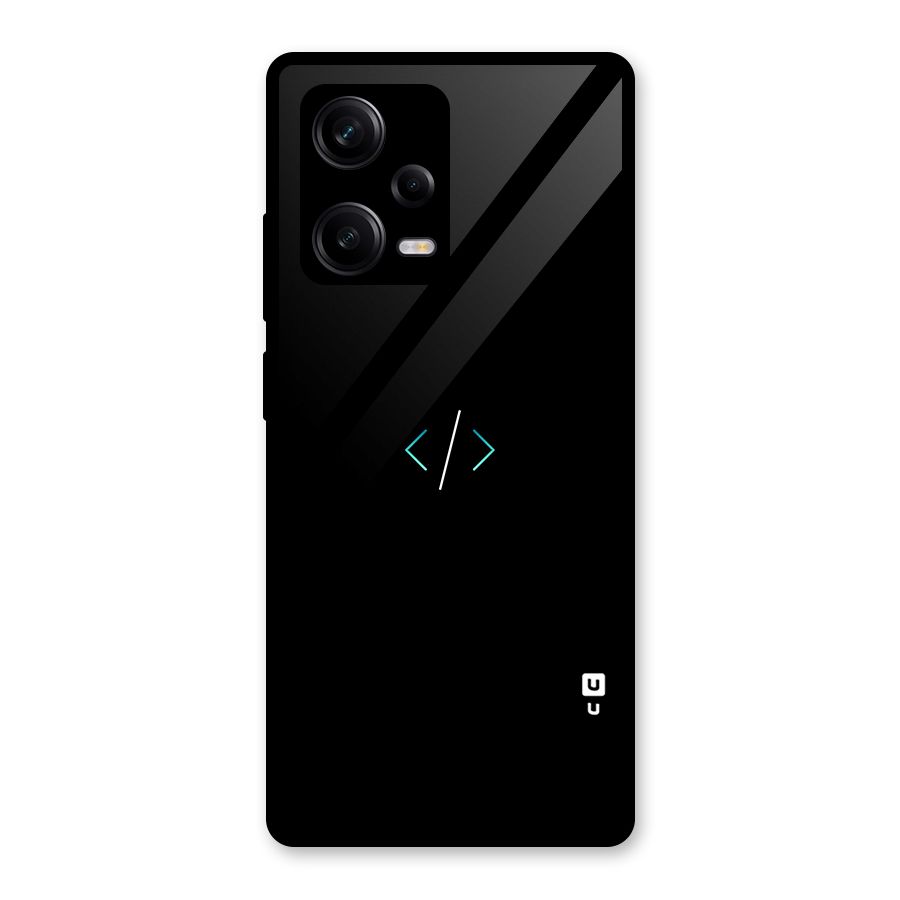 Minimal Dark Coding Glass Back Case for Redmi Note 12 Pro