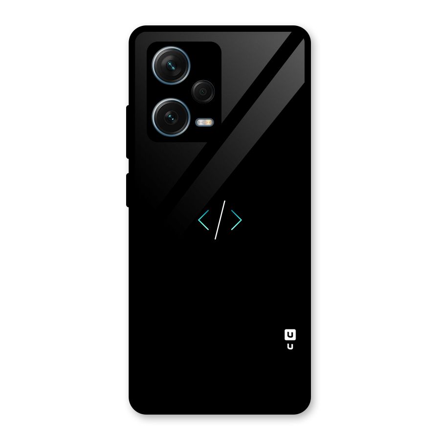 Minimal Dark Coding Glass Back Case for Redmi Note 12 Pro Plus 5G