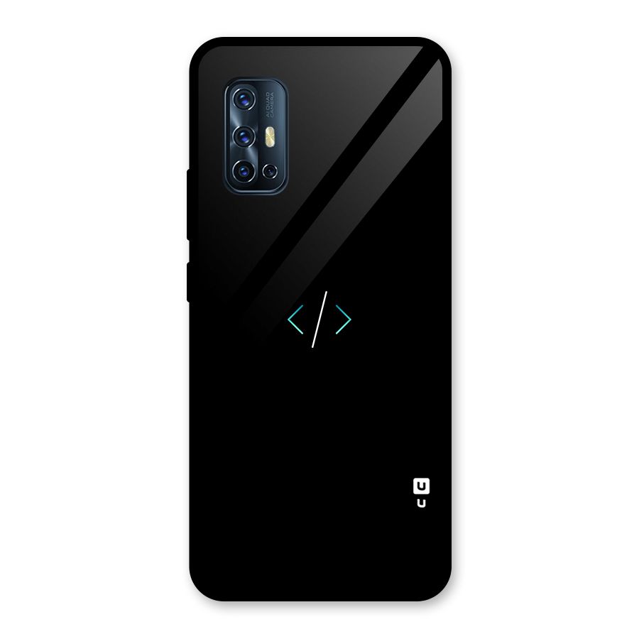 Minimal Dark Coding Glass Back Case for Vivo V17