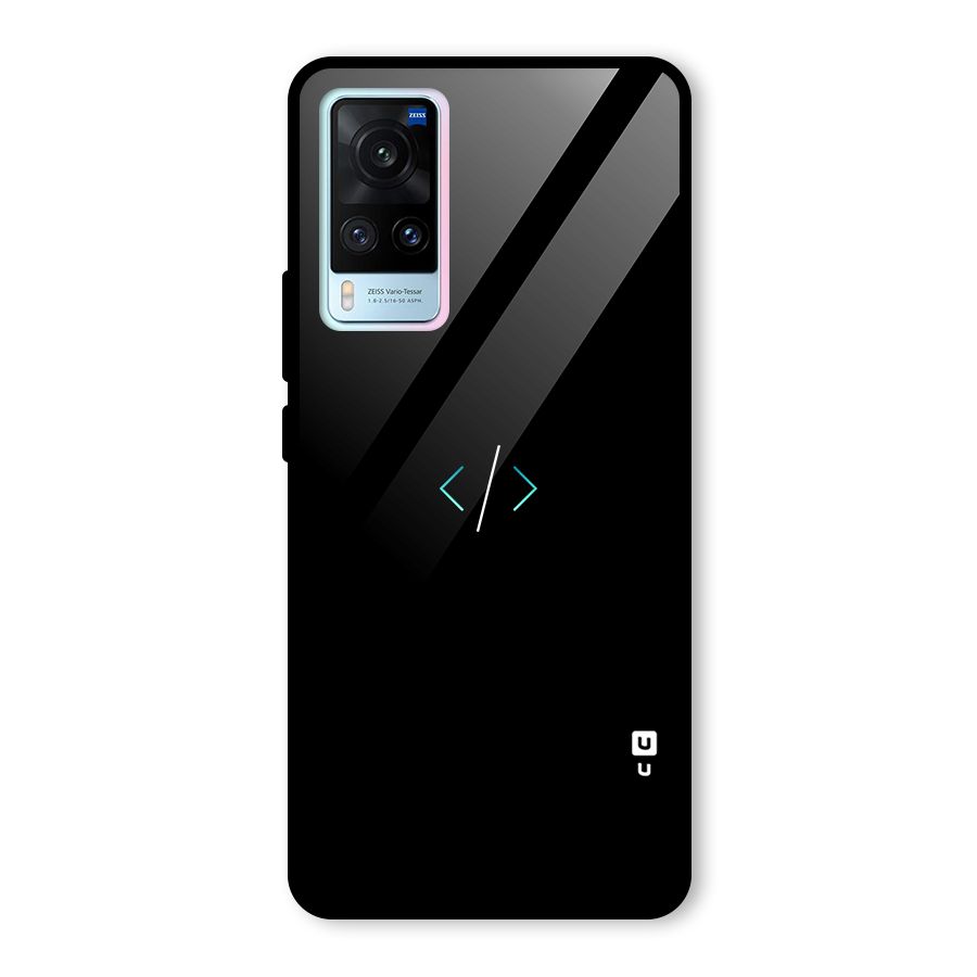 Minimal Dark Coding Glass Back Case for Vivo X60