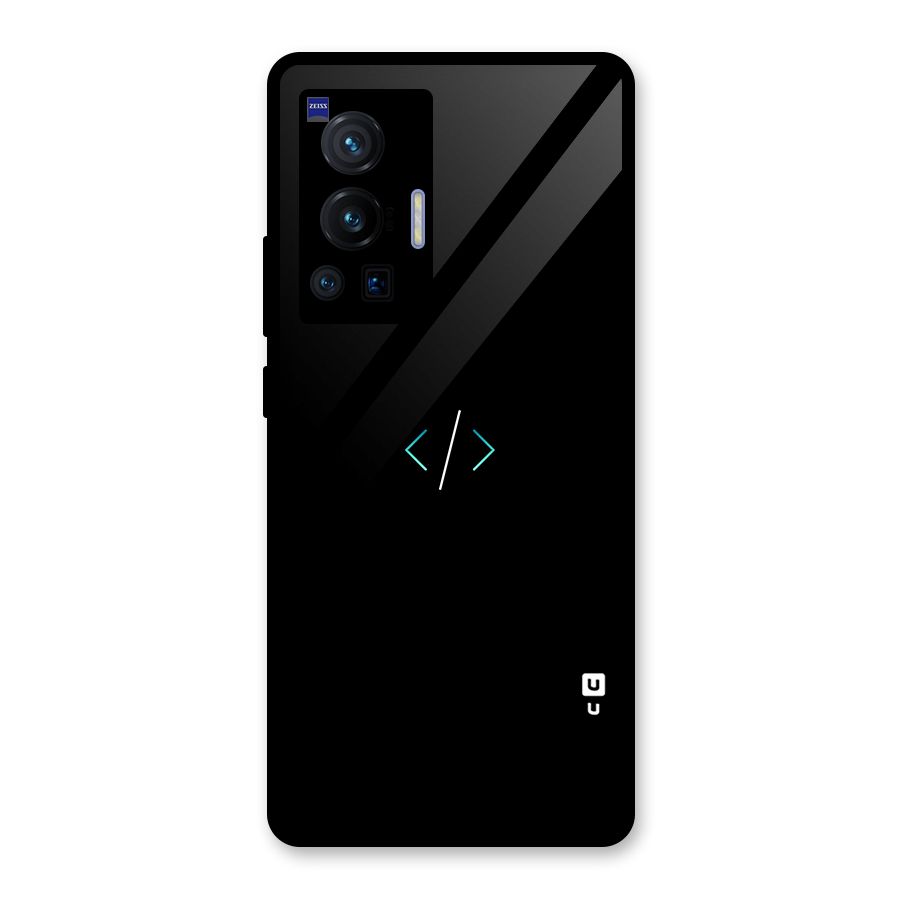 Minimal Dark Coding Glass Back Case for Vivo X70 Pro