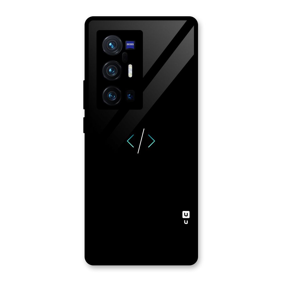 Minimal Dark Coding Glass Back Case for Vivo X70 Pro Plus