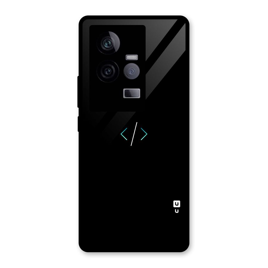Minimal Dark Coding Glass Back Case for Vivo iQOO 11 5G