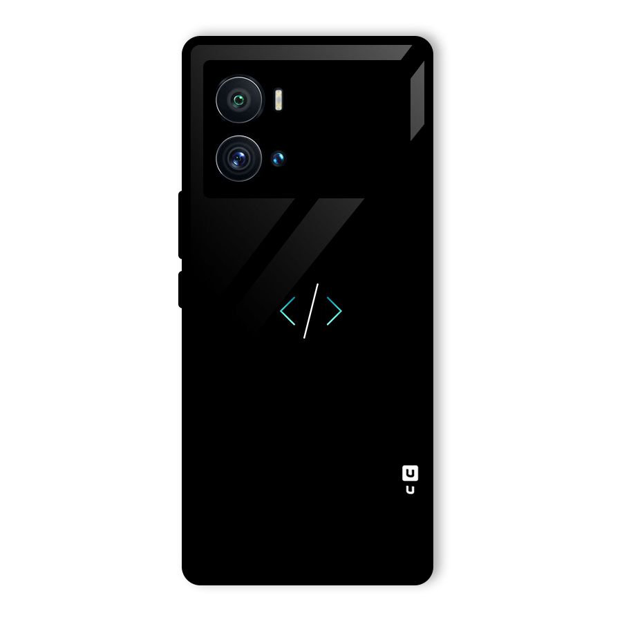 Minimal Dark Coding Glass Back Case for Vivo iQOO 9 Pro