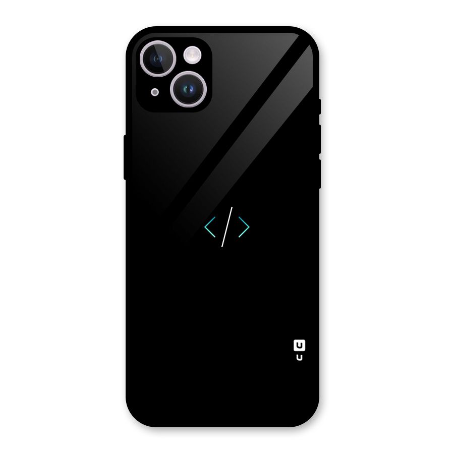 Minimal Dark Coding Glass Back Case for iPhone 14 Plus