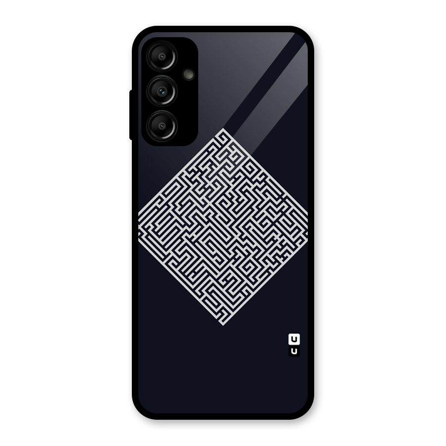 Minimal Maze Pattern Glass Back Case for Galaxy A14 5G