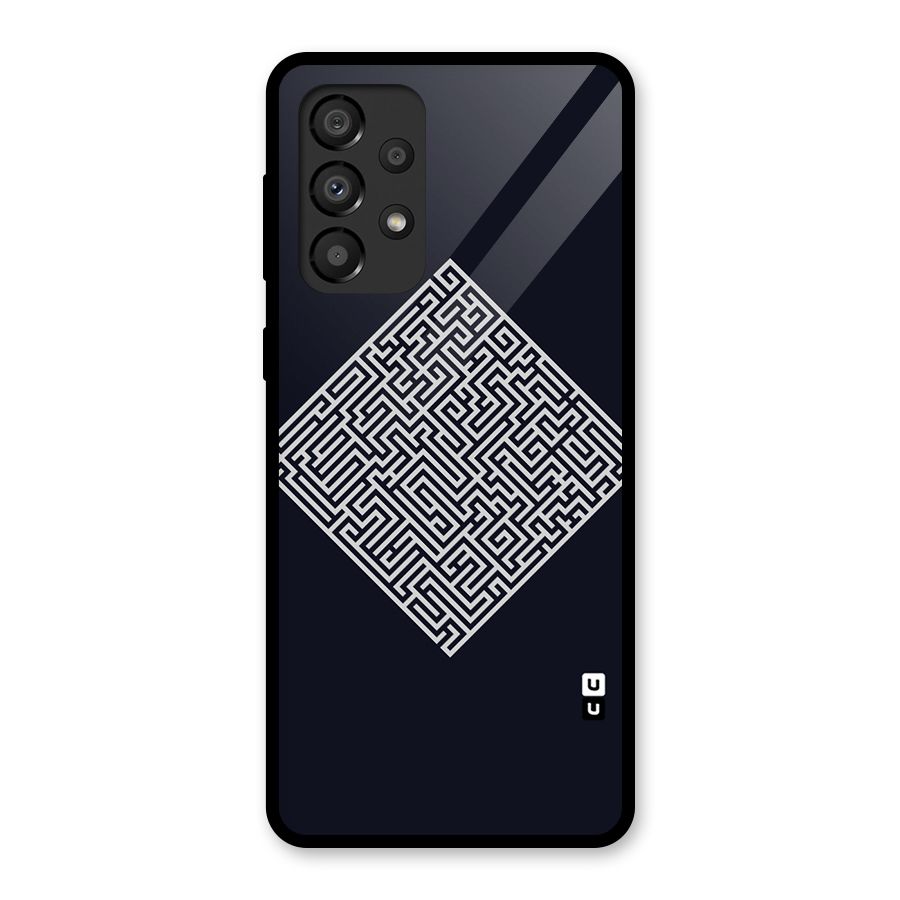 Minimal Maze Pattern Glass Back Case for Galaxy A33 5G