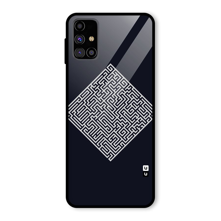 Minimal Maze Pattern Glass Back Case for Galaxy M31s
