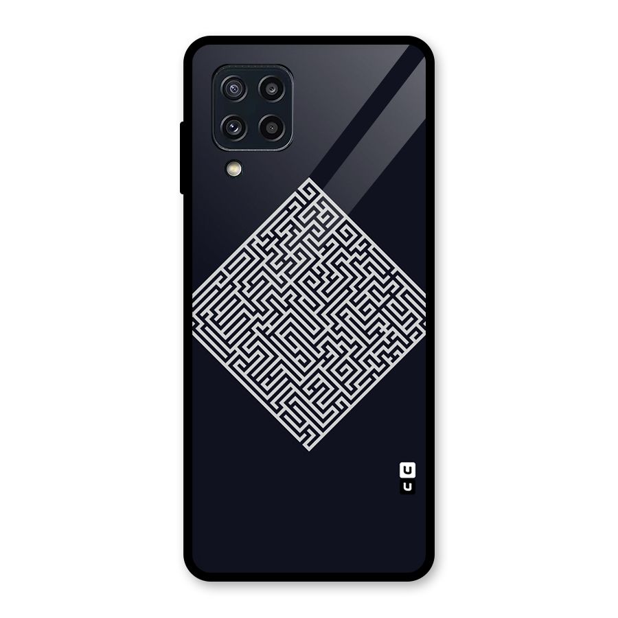 Minimal Maze Pattern Glass Back Case for Galaxy M32