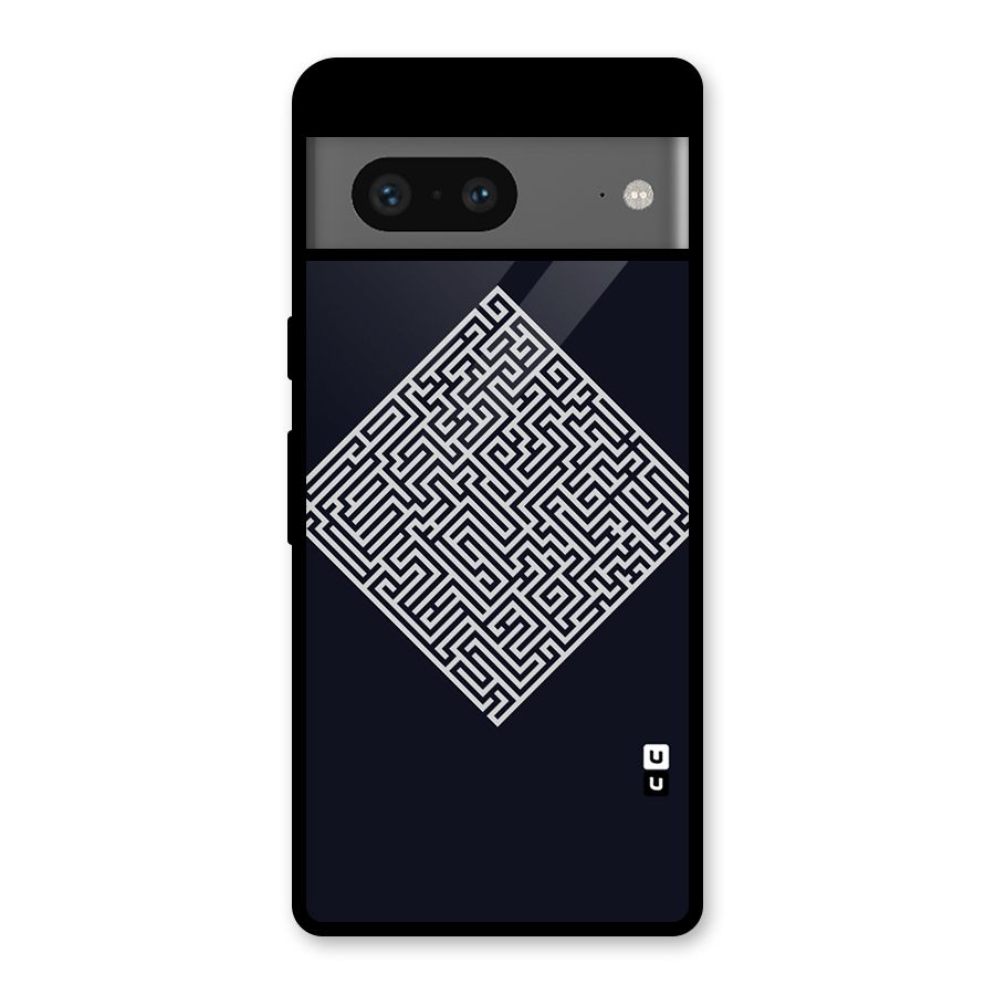 Minimal Maze Pattern Glass Back Case for Google Pixel 7