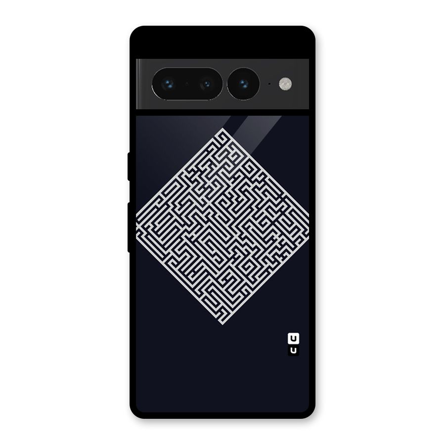 Minimal Maze Pattern Glass Back Case for Google Pixel 7 Pro