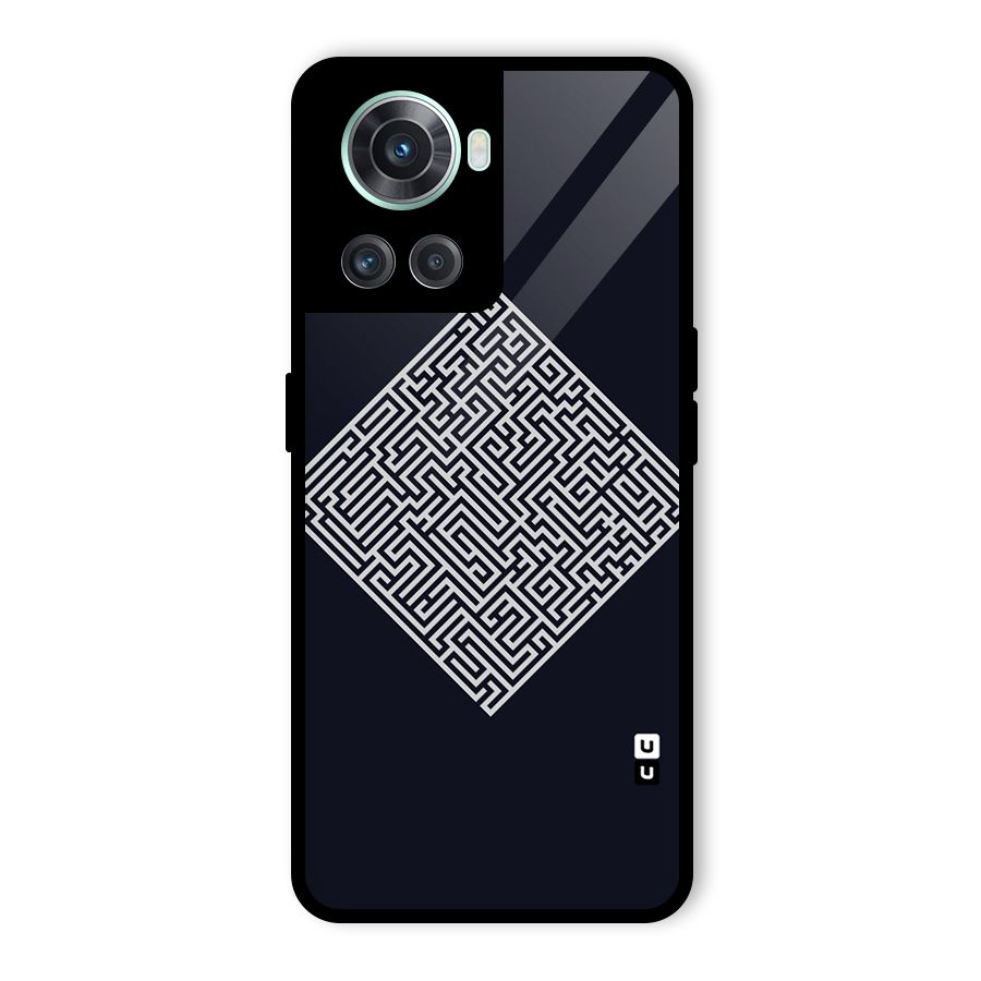 Minimal Maze Pattern Glass Back Case for OnePlus 10R