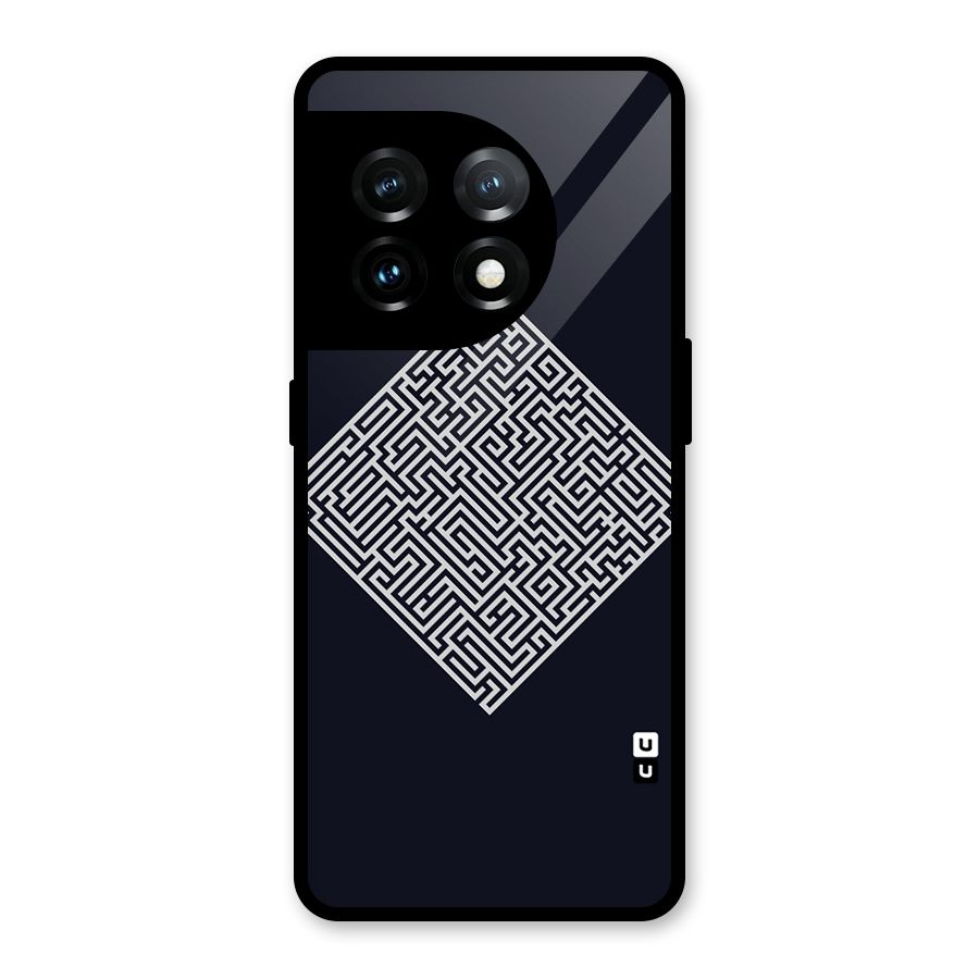 Minimal Maze Pattern Glass Back Case for OnePlus 11