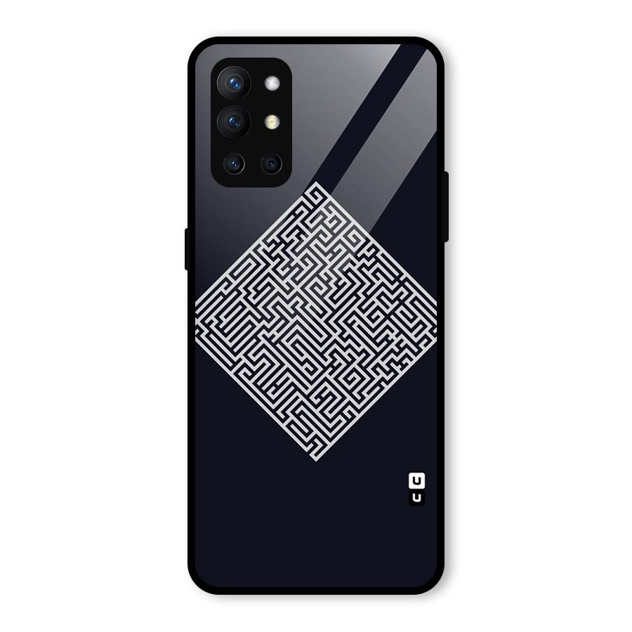 Minimal Maze Pattern Glass Back Case for OnePlus 9R