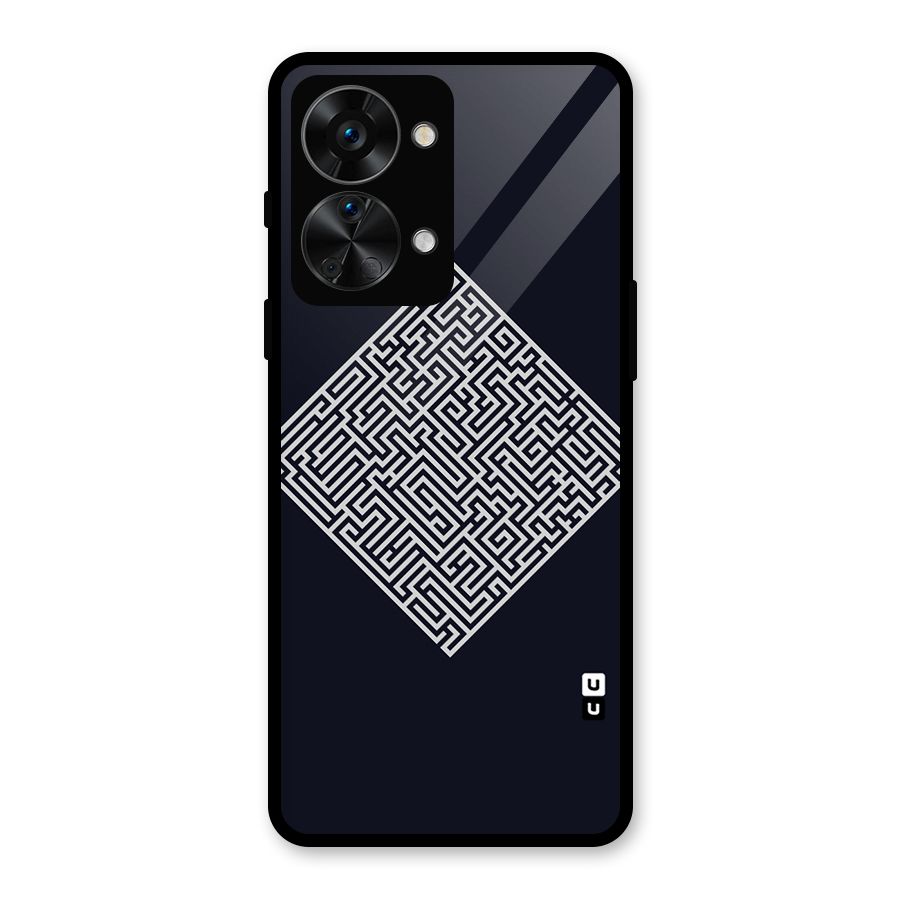 Minimal Maze Pattern Glass Back Case for OnePlus Nord 2T