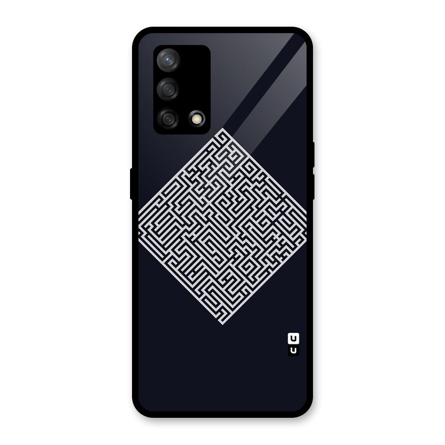 Minimal Maze Pattern Glass Back Case for Oppo F19