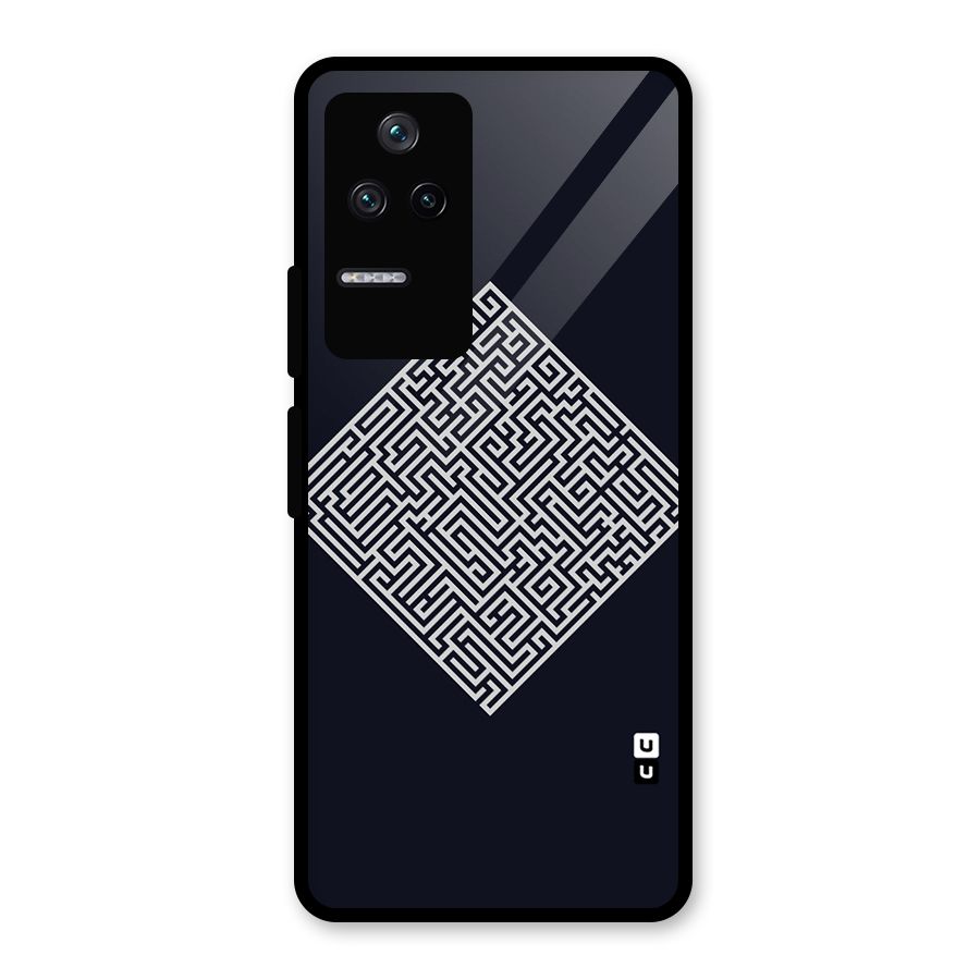 Minimal Maze Pattern Glass Back Case for Poco F4 5G