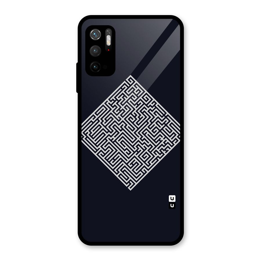 Minimal Maze Pattern Glass Back Case for Poco M3 Pro 5G