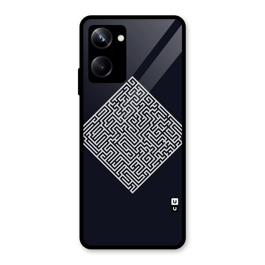 Minimal Maze Pattern Glass Back Case for Realme 10 Pro