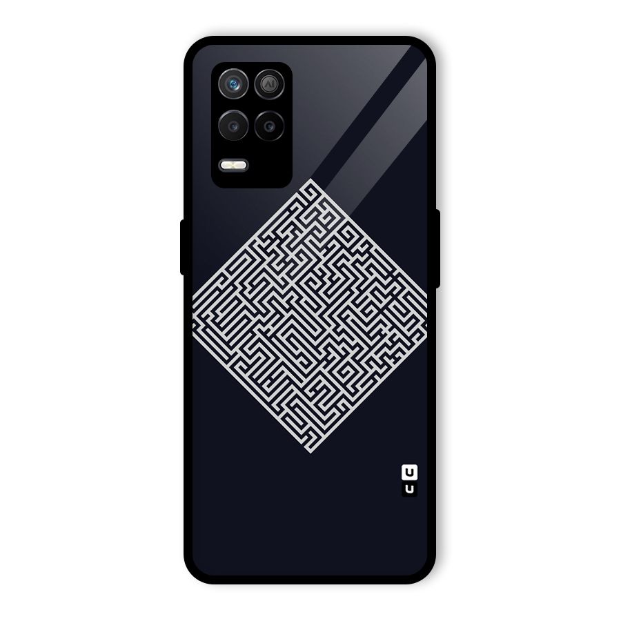 Minimal Maze Pattern Glass Back Case for Realme 9 5G
