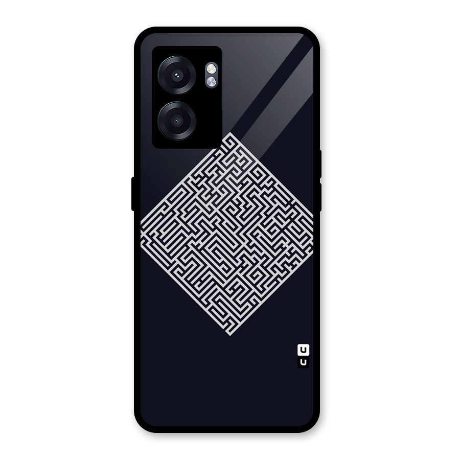 Minimal Maze Pattern Glass Back Case for Realme Narzo 50 5G