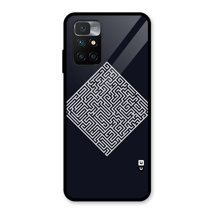 Minimal Maze Pattern Glass Back Case for Redmi 10 Prime
