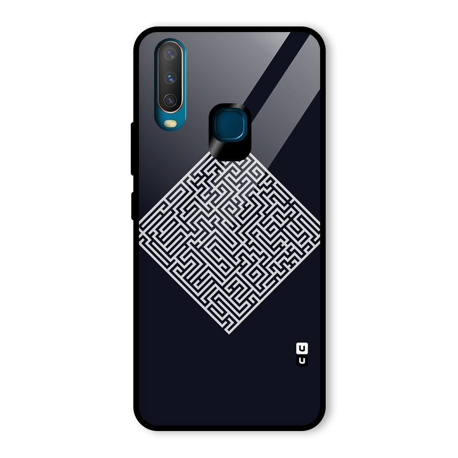 Minimal Maze Pattern Glass Back Case for Vivo U10
