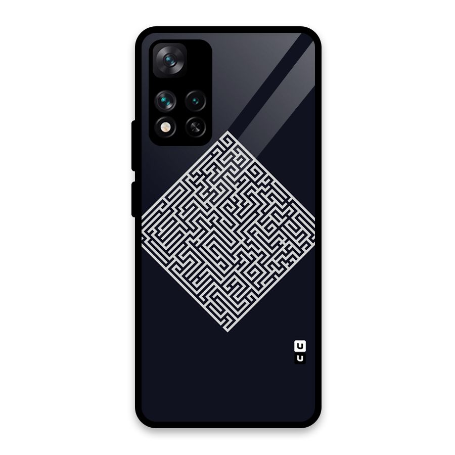 Minimal Maze Pattern Glass Back Case for Xiaomi 11i HyperCharge 5G