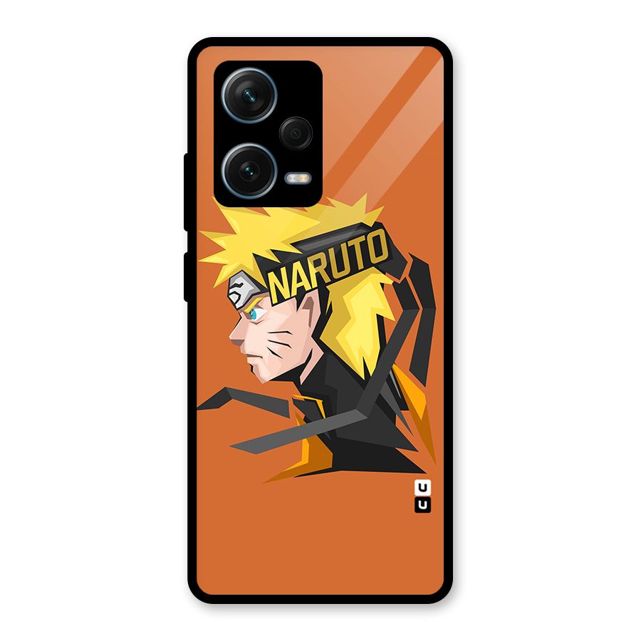 Minimal Naruto Artwork Glass Back Case for Redmi Note 12 Pro Plus 5G