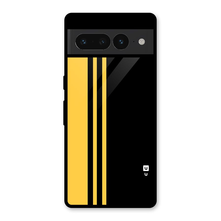 Minimal Yellow and Black Design Glass Back Case for Google Pixel 7 Pro