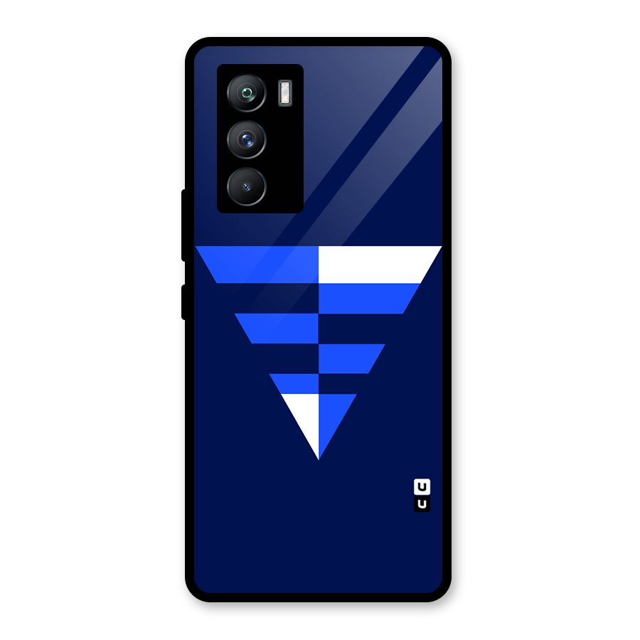 Minimalistic Abstract Inverted Triangle Glass Back Case for Vivo iQOO 9 SE
