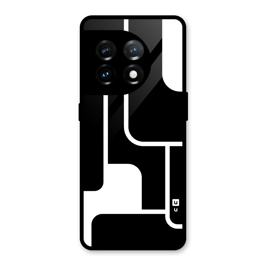 Minimalistic Shapes Glass Back Case for OnePlus 11