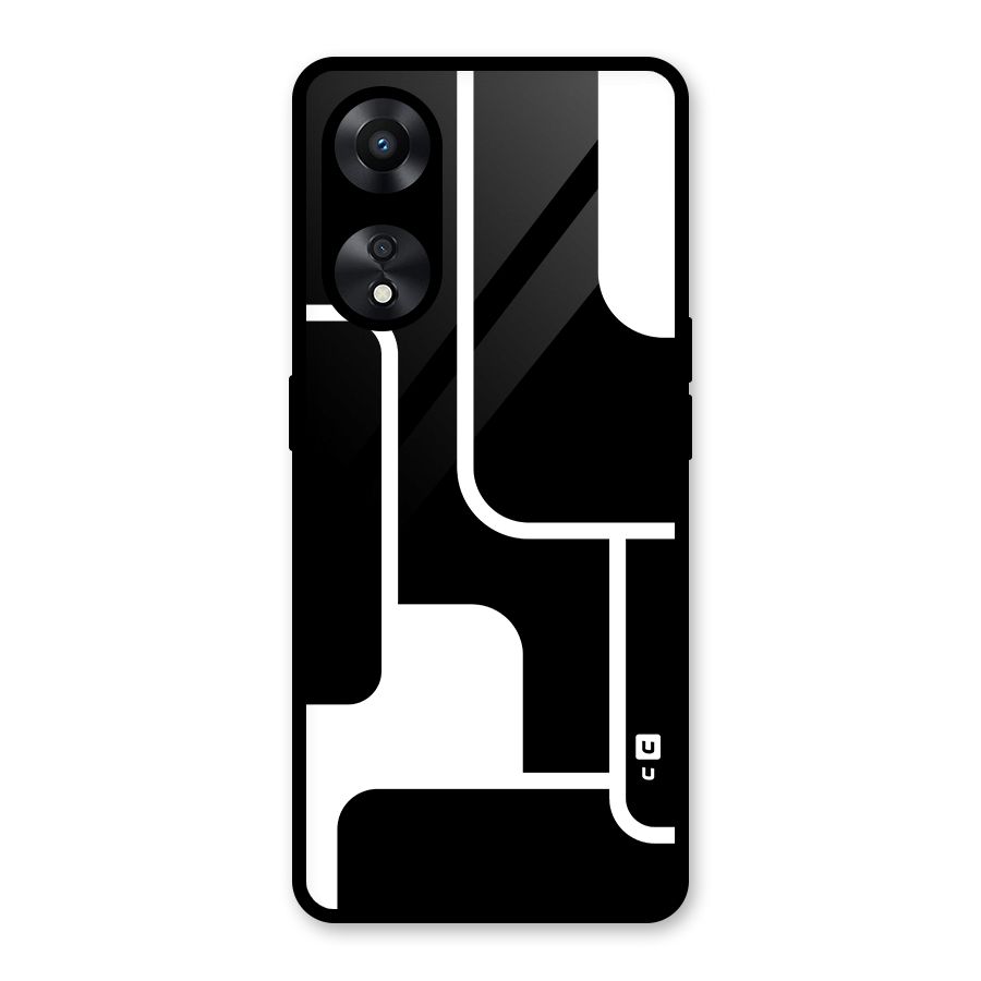Minimalistic Shapes Glass Back Case for Oppo A78