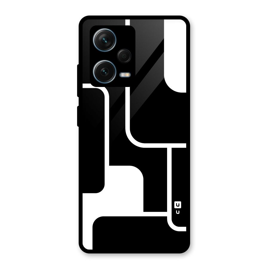 Minimalistic Shapes Glass Back Case for Redmi Note 12 Pro Plus 5G