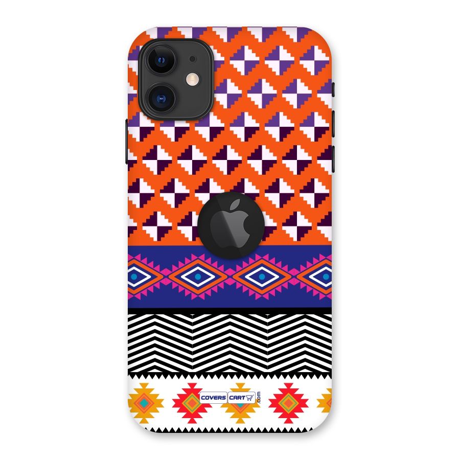 Mixed Pattern Aztec Back Case for iPhone 11 Logo Cut