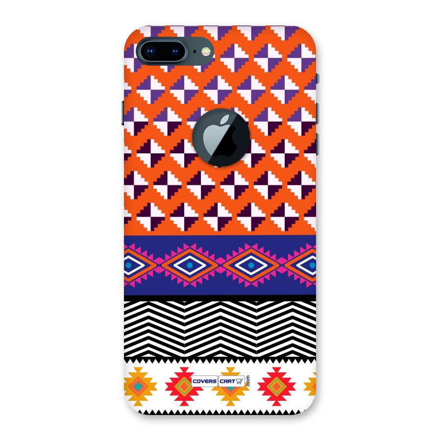 Mixed Pattern Aztec Back Case for iPhone 7 Plus Logo Cut