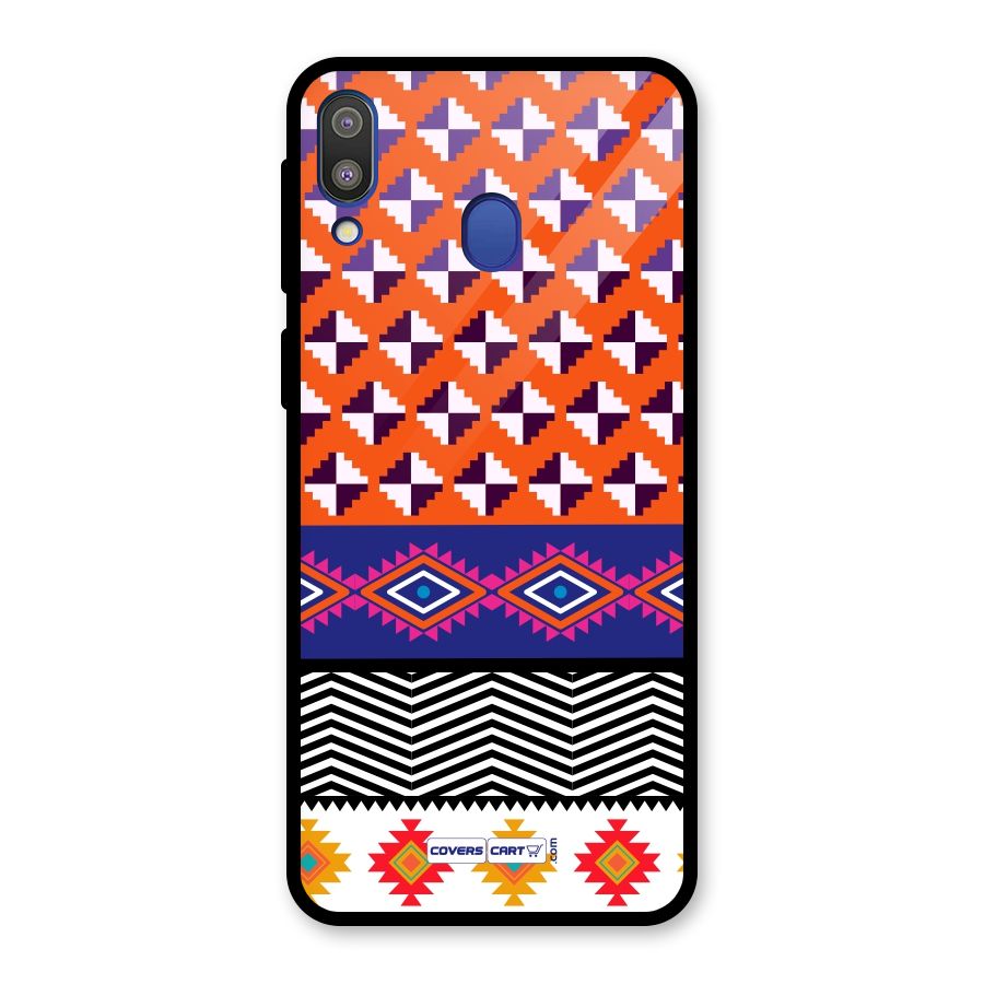 Mixed Pattern Aztec Glass Back Case for Galaxy M20