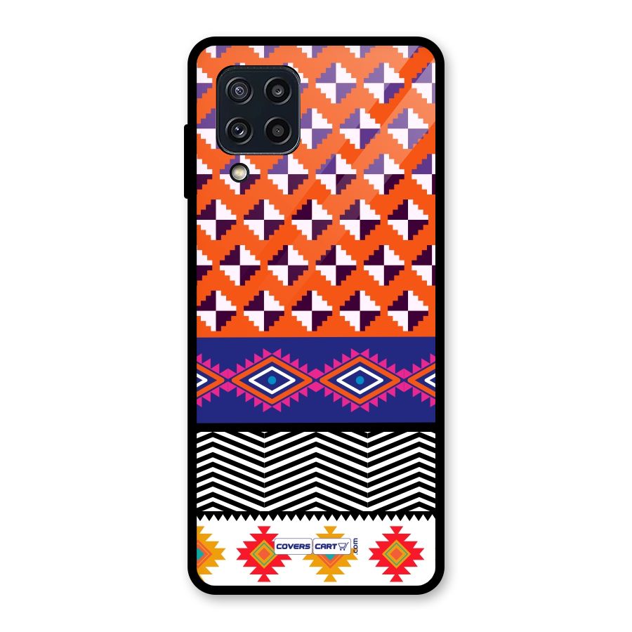 Mixed Pattern Aztec Glass Back Case for Galaxy M32