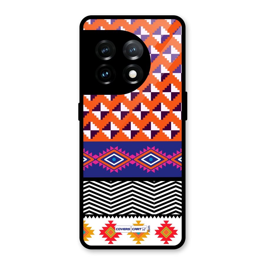Mixed Pattern Aztec Glass Back Case for OnePlus 11