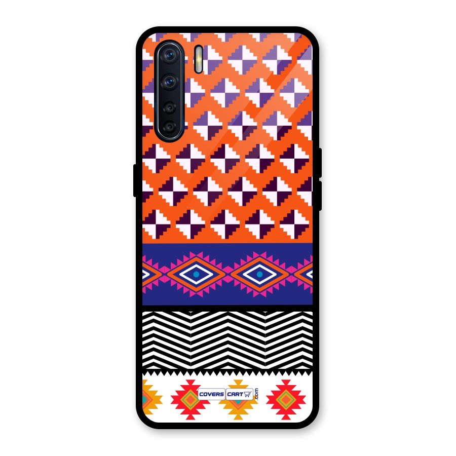 Mixed Pattern Aztec Glass Back Case for Oppo F15