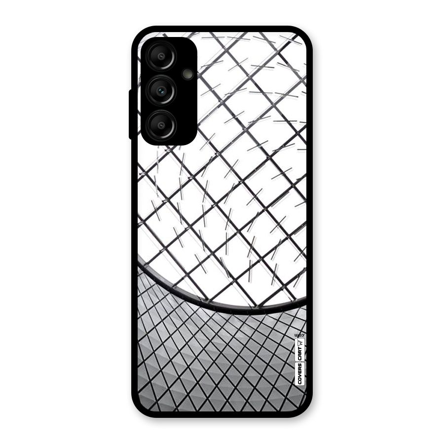 Modern Abstract Pattern Glass Back Case for Galaxy A14 5G