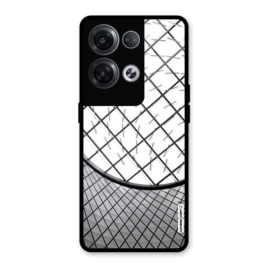 Modern Abstract Pattern Glass Back Case for Oppo Reno8 Pro 5G