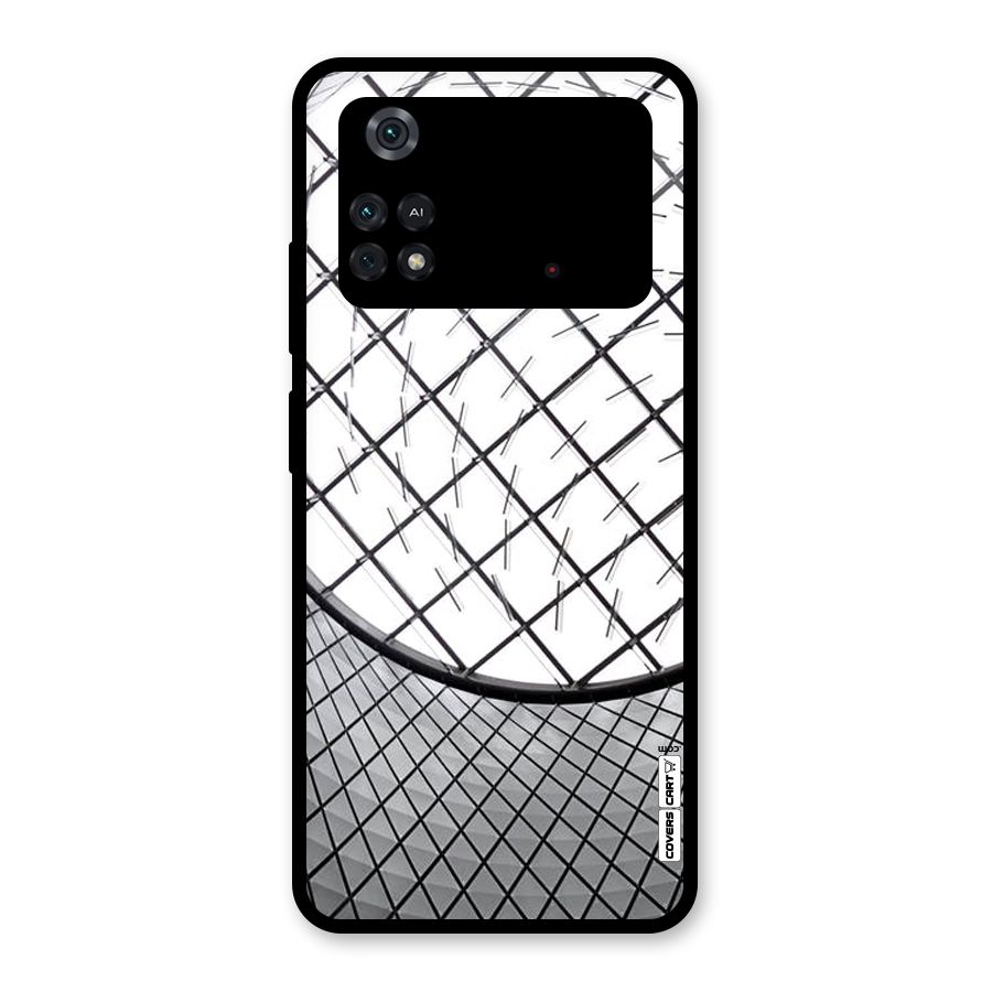 Modern Abstract Pattern Glass Back Case for Poco M4 Pro 4G