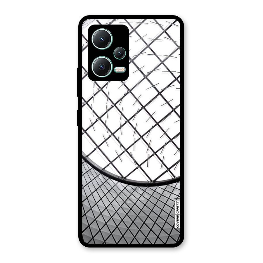 Modern Abstract Pattern Glass Back Case for Redmi Note 12 5G