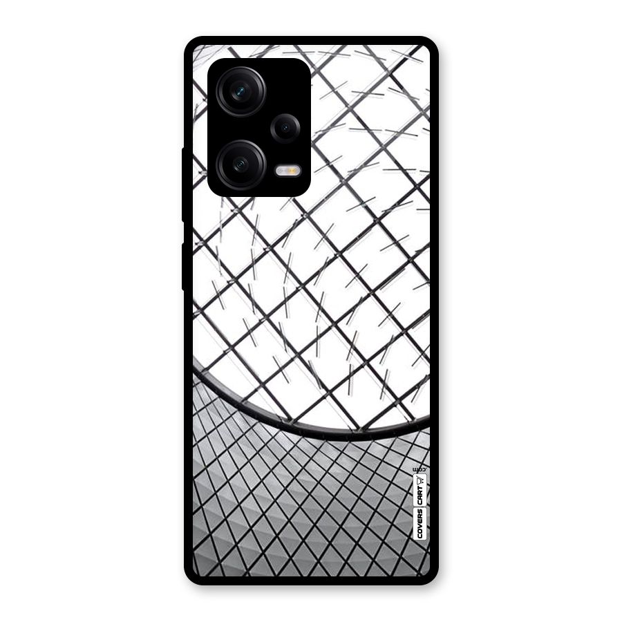 Modern Abstract Pattern Glass Back Case for Redmi Note 12 Pro