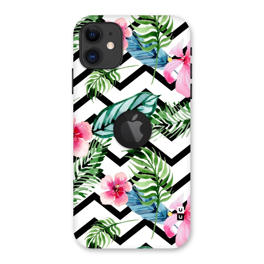 Modern Flowers Back Case for iPhone 11 Logo Cut