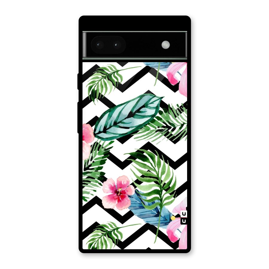 Modern Flowers Glass Back Case for Google Pixel 6a